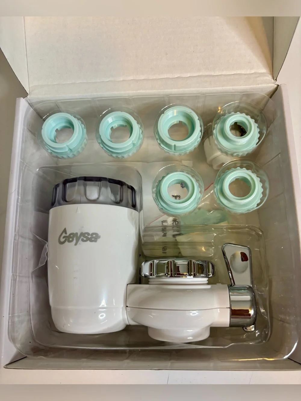 White Faucet Water Filter - Tap-Mount Purifier